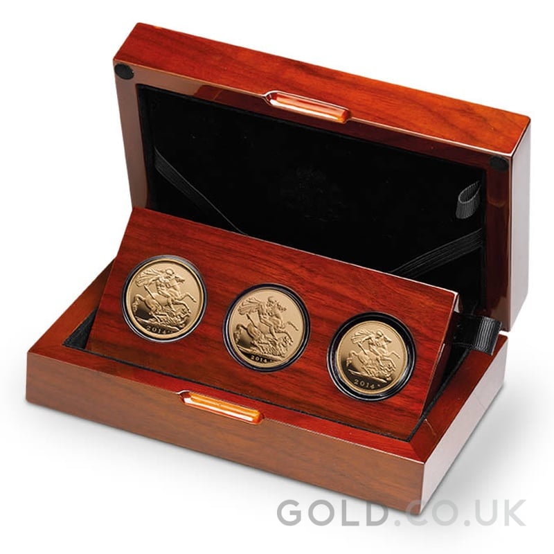 Limited Edition Sovereign 2014 Three-Coin Gold Proof Set - From £1,886