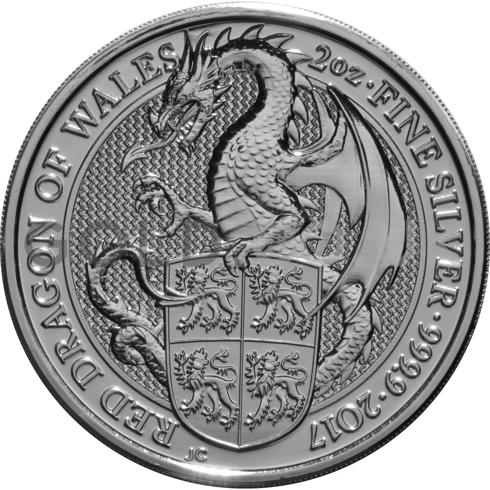 2oz Silver Coin - The Red Dragon | GOLD.co.uk - From £74.52