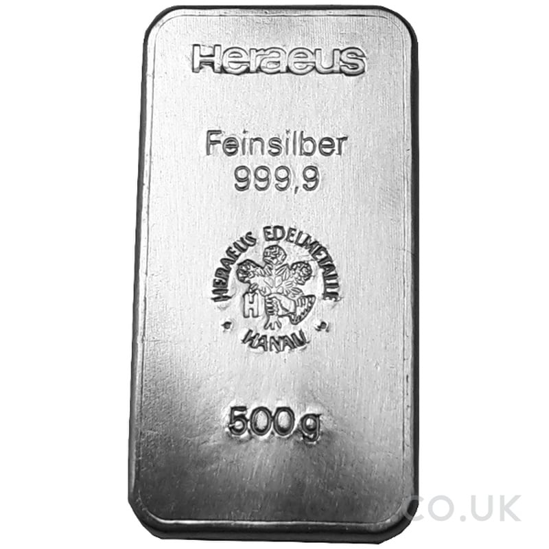 Best Value 500g Silver Bars | GOLD.co.uk - From £509.64