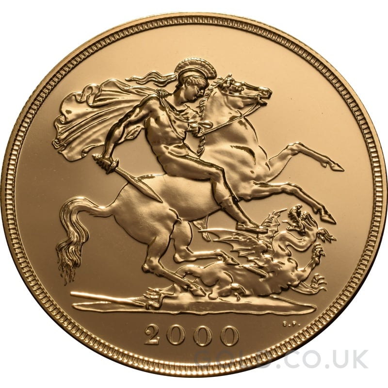 Buy a 2000 Elizabeth II Quintuple (£5) Sovereign | from Gold.co.uk ...