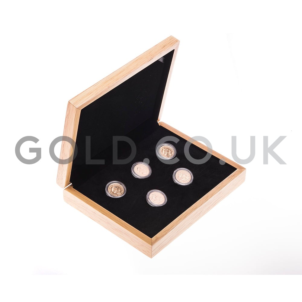 Five 2018 Sovereign Gold Coin in Gift Box | GOLD.co.uk - From £1,895