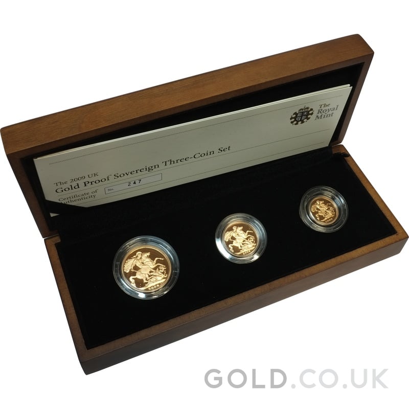 Limited Edition Sovereign 2009 Three-coin Gold Proof Set - From £2,181