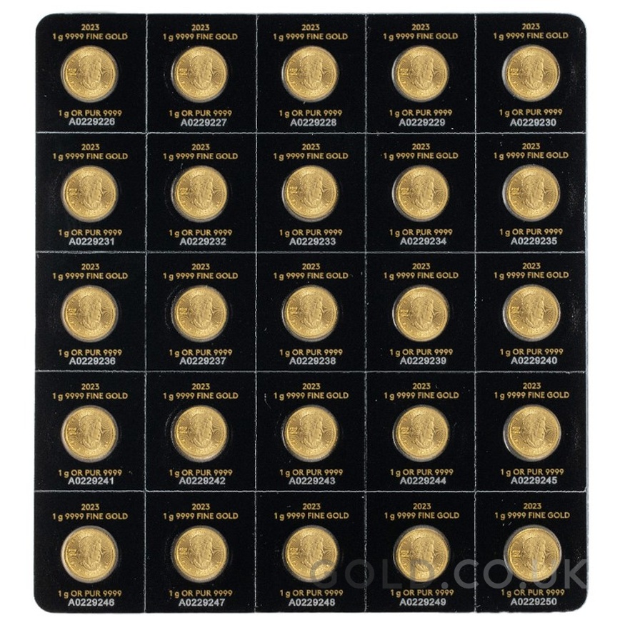 2023 25 x 1g Gold Maple Coins GOLD From 1 774