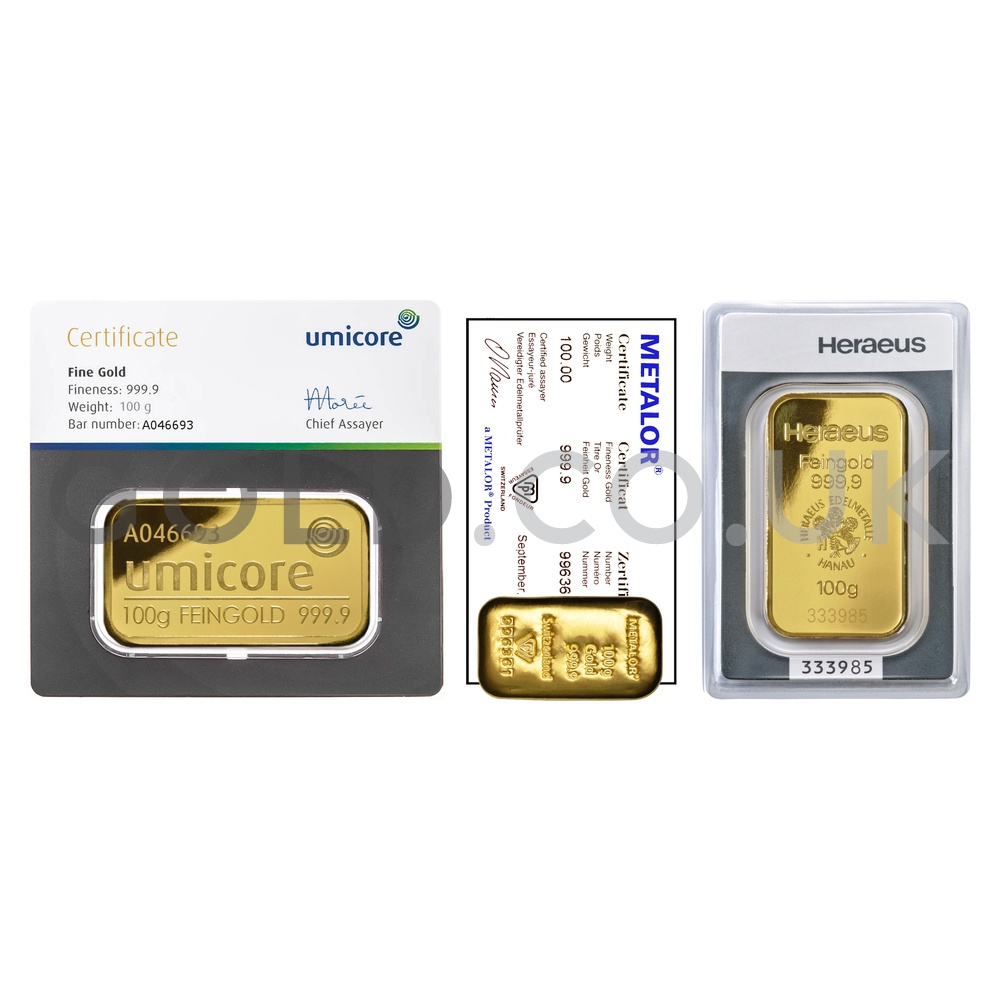 Buy 100g Gold Bars | GOLD.co.uk - From Â£4,434