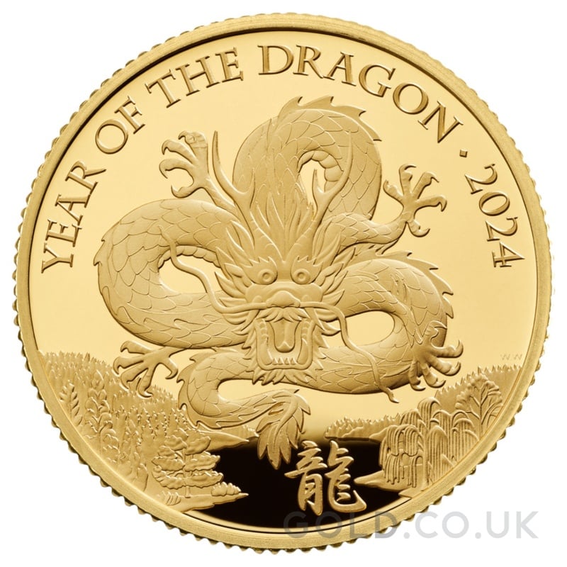 2024 RM Dragon 1/4oz Gold Proof Coin | GOLD.co.uk - From £750.00